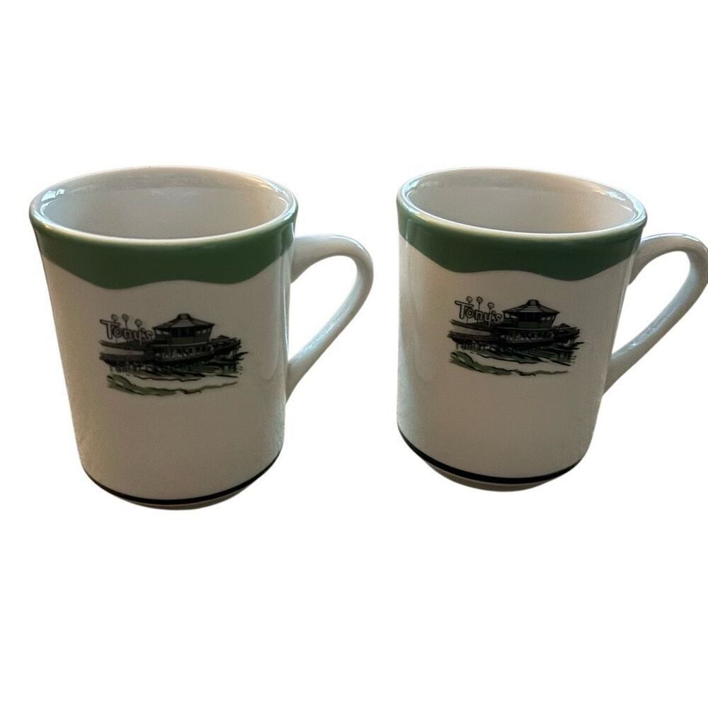 2 Tony’s On The Pier Redondo Beach Jackson China Coffee Mugs